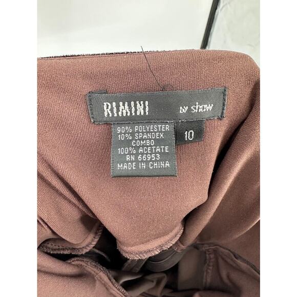 Vintage Y2K Brown Velour Leg Slit V Neck Maxi Dress Formal Party Prom Size 10 - Picture 3 of 8